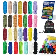 28 Colord 550 Paracord Combo Crafting Kit Survival Parachute Cord Making