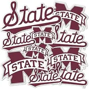 Desert Cactus Mississippi State University, Bulldogs MSU Sticker Vinyl Decals Laptop Water Bottle Car Scrapbook T1 (Type 1-2)