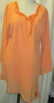 NEW Printed chiffon embroidery tunic top blouse - Printed kurta size M 40