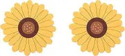 Sunflower Drink Coasters 2 Pack, Silicone Coasters for Drinks, Flower Soft Rubber Coaster, Protect Furniture from Water Marks or Damage, Non Slip Coasters (Small, Sunflower)