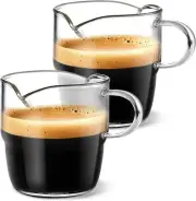 Espresso Cups Set of 2 6 Oz Double Walled Espresso Shot Glass Clear Espresso