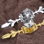 Crystal Leaf Door Cabinet Handles Cupboard Knobs Wardrobe Drawer Furniture Pulls