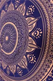 Blue & Gold Ombre Mandala Tapestry Wall Hanging Twin Bedspread Hippie Bohemian