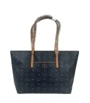 $780 New MCM Black Monogram Visetos Medium Shopper Tote Bag MWPASVI07BK001