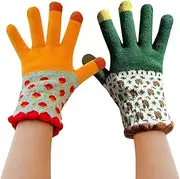 [Feelorna] Womens Winter Gloves, Ladies Fashion Touch Screen Thermal Gloves, Cute Flower Pattern Knitted Gloves Soft Elastic Warm Gloves for Working Cycling Running Outdoor Sports