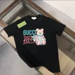 GUCCI2024 夏季新款字母印花卡通短袖貓咪T恤男女同款