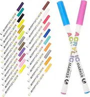 Acrylic Paint Markers Pens Kit Color for Smooth Drawing Mug Canvas and No Smell for Precise Application