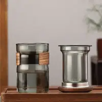 在飛比找momo購物網優惠-【Fuwaly】日式禪風泡茶玻璃杯(禮物 泡茶 玻璃杯)