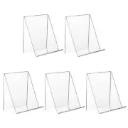 Book Stand Clear Acrylic Holders 5 Pieces for Shops Displaying Books Notebooks