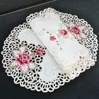 Table Cover Tablecloth Reusable Table Runners White Embroidered Floral