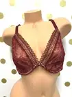 Victoria's Secret Very Sexy Unlined Racerback Plunge Bra Red Wine 36DD NWT