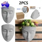 2PC Face Planter Pot Head Planter for Wall Decor Resin Wall Mounted Planter DIY