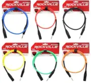 6 Rockville 3' Male REAN XLR to 1/4'' TRS Balanced Cable OFC (6 Colors)