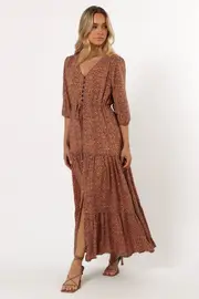 [PUP49] Kelda Dress - Leopard Print XS Brown