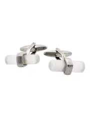 [Cudworth] Cats Eye T-Bar Cufflinks in White