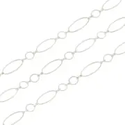 1 Roll Silver Color Brass Handmade Chains Jewelry Stringing Materials 10m/roll