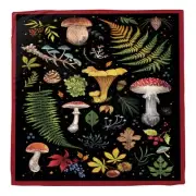 Scarf Silk Feeling Large Square Satin Head Hair Wrap D7-trumpet Mushroom