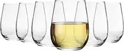 [Argon Tableware] 6X 360ml Stemless Wine Glasses Set - 'Corto' Range - Medium Dishwasher Safe White Red Wine Glasses Set for Restaurant, Hen Party, Celebrations