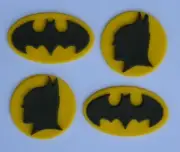 12 edible BATMAN head logo SUPER HERO INSPIRED cake topper CUPCAKE DECORATION