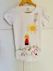 NEW With Tags Girls Gymboree PREPPY PEACH White Cotton CROQUET SHIRT TOP Size 12
