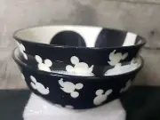 Disney Mickey Black & White Silhouette Tidbit Bowls Set Of 2