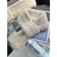 在飛比找ETMall東森購物網優惠-水貂毛女冬季韓版雙面編織圍巾