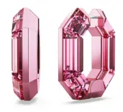 Swarovski Lucent hoop earrings Octagon shape, Small, Pink 5680783