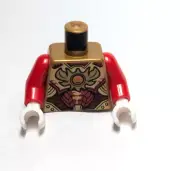Lego - Minifigure Torso - Red, Gold Armor, White Gloves