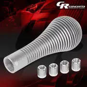 NRG 6061 ALUMINUM HEAT SINK BUBBLE HEAD SHORT THREADED SHIFTER KNOB KIT SILVER