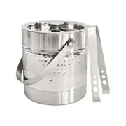J.elliot Home Alfie 15cm Ice Bucket W/ Tongs - Hammered Chrome