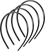 Heyu-Lotus 4 PCS Head Bands for Men, Plastic Plain Sport Headbands Elastic Comb Non-slip Hair Band, DIY Hair Hoop Gripper Teeth Hairbandfor Men and Women