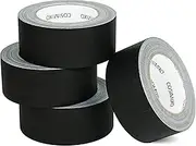 COSIMIXO 4 Pack Black Gaffers Tapes 30 Yards X 2 Inch - Waterproof, Residue Free, Anti-Glare, Easy to Tear, Frosted Gaffer Stage Tape - Gaff Cloth Tape for Photography, Cen