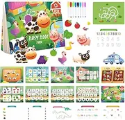 JWQFBC Small Children Sticker Book Early Education Silent Book Learning Material Interactive Learning Tool Coloring Pages for Travel Road , Farm Theme