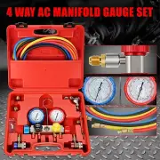 For R134A R22 R410A R404A Air Conditioner Charging 4 Way AC Manifold Gauge Set