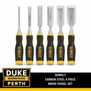 DeWalt Carbon Steel 6 Piece Wood Chisel Set with Handle Strike Metal Cap & Case