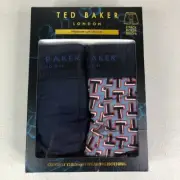 Ted Baker Boxer Briefs Mens Small 2-Pack Manhattan Navy Premium Soft Modal New