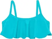[City Threads] Girls Flounce Bikini Top Active Wear UPF50+ Rash Guard for Beach and Pool
