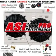 3 ROW RADIATOR W/SHROUD FANS FOR NISSAN SKYLINE R33 R34 RB25DE RB25DET 2.5L 2.6L (for: Nissan)