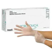 Ansell Perry 3092 Micro-Touch Elite Vinyl Exam Gloves Medium Powder Free 100/Pk