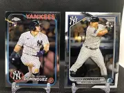 Jason Dominguez 2024 Topps + Bowman Chrome RC Rookie Cards #89 + #94 Yankees