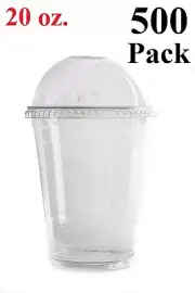 [ 500 Pack ] Cups, Iced Coffee Go Cups and Dome Lids 20 oz.
