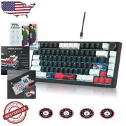 Portable 82-Key RGB Mechanical Keyboard with Integrated Volume Roller for Gamers