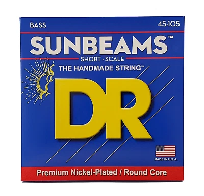 DR Strings SUNBEAM Bass Strings: Medium 45-105 Short Scale [SNMR-45]