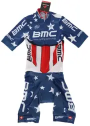 Hincapie BMC Pro Cycling Team USA Champ Short Slv Speedsuit Men XS Time Trial