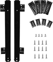 Keyboard Slide, KINJOEK 14 Inch 2 PCS Heavy Duty Ball Bearing Slides, Computer Drawer Tray Accessories, Cabinet Furniture Rails Rack with Adjustable Height Bracket and Screws, Black