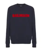 Flocked retro Balmain sweatshirt XL Black