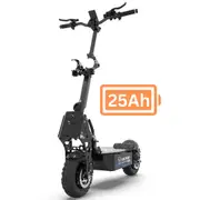 VOLTRIUM Rogue Dual Motor MAX Adult Electric Scooter Black/Cyan 25Ah Battery with Off-Road Tyres