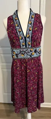 Wisp Stitch Fix Ryenne Jersey Dress Size 8 Purple Floral Sleeveless New with Tag