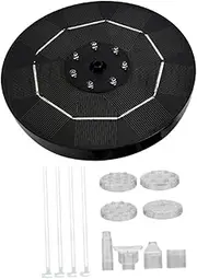 Totority 1 Set Outdoor Solar Fountain Pump with LED Lights Solar Powered Waterfall for Garden Decoration Birdbath Pool Aeration and Rockery Use