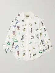 [ALÉMAIS] ALÉMAIS - + Anouk Colantoni Play Embroidered Linen Shirt - Cream - US6 US 6 Cream